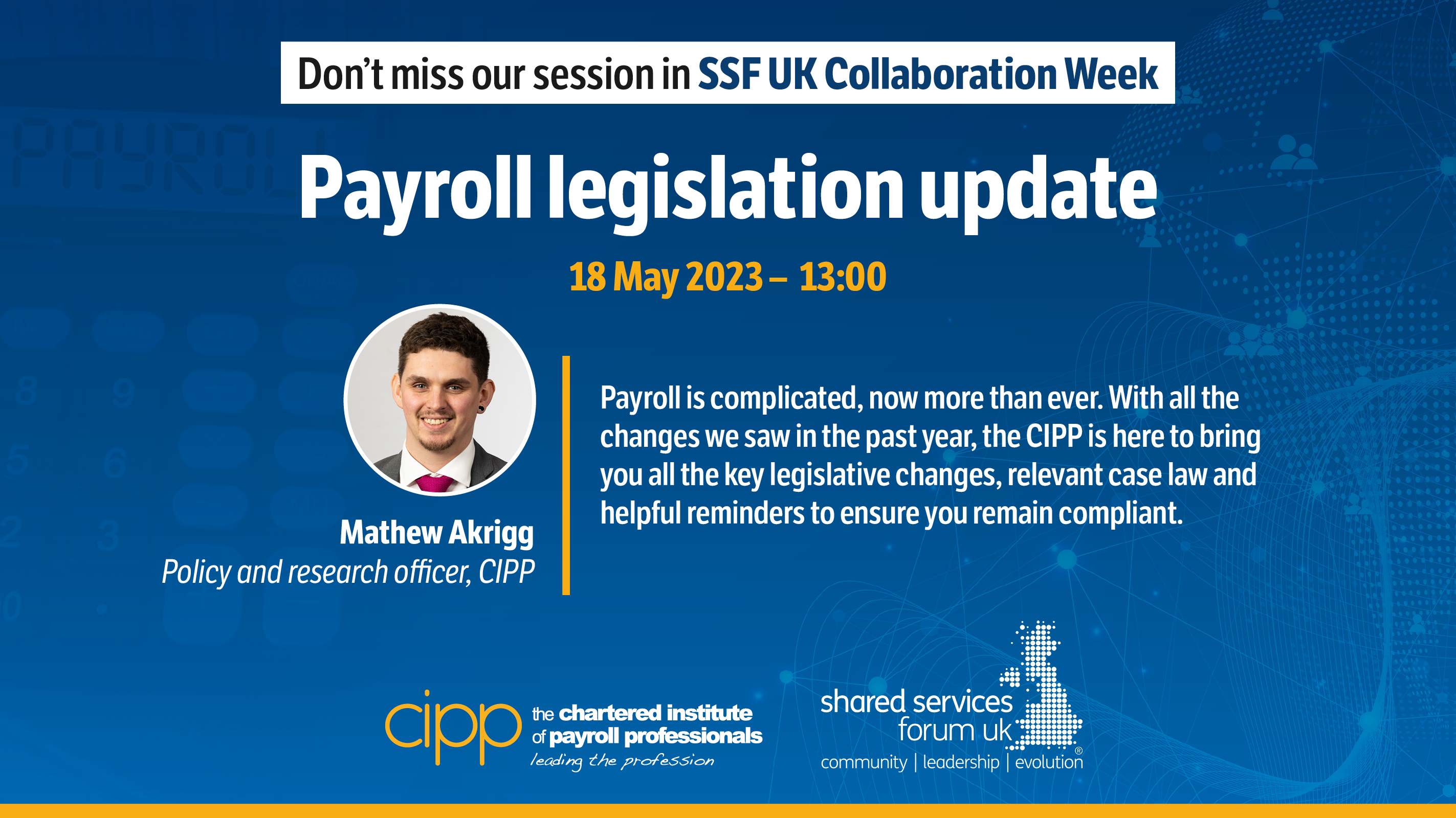 WELCOMING THE CHARTERED INSTITUTE OF PAYROLL PROFESSIONALS (CIPP) TO SSF UK COLLABORATION WEEK 2023